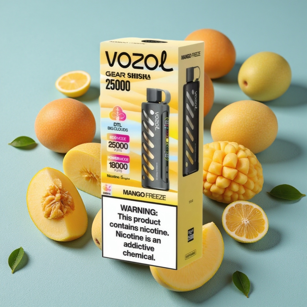 VOZOL Gear Shisha 25000 Puffs Mango Helado Dual Mesh S.i.L.C Tech 1000mAh