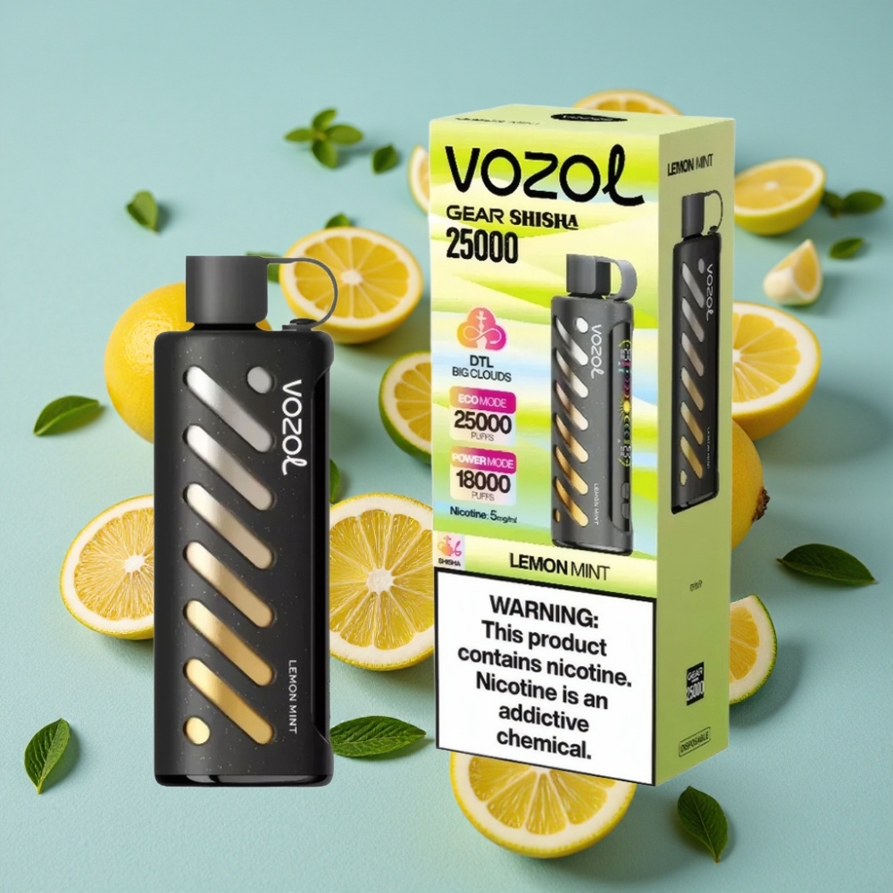 VOZOL Gear Shisha 25000 Puffs S.i.L.C Tech Dual Mesh Limón Menta vape al por mayor España