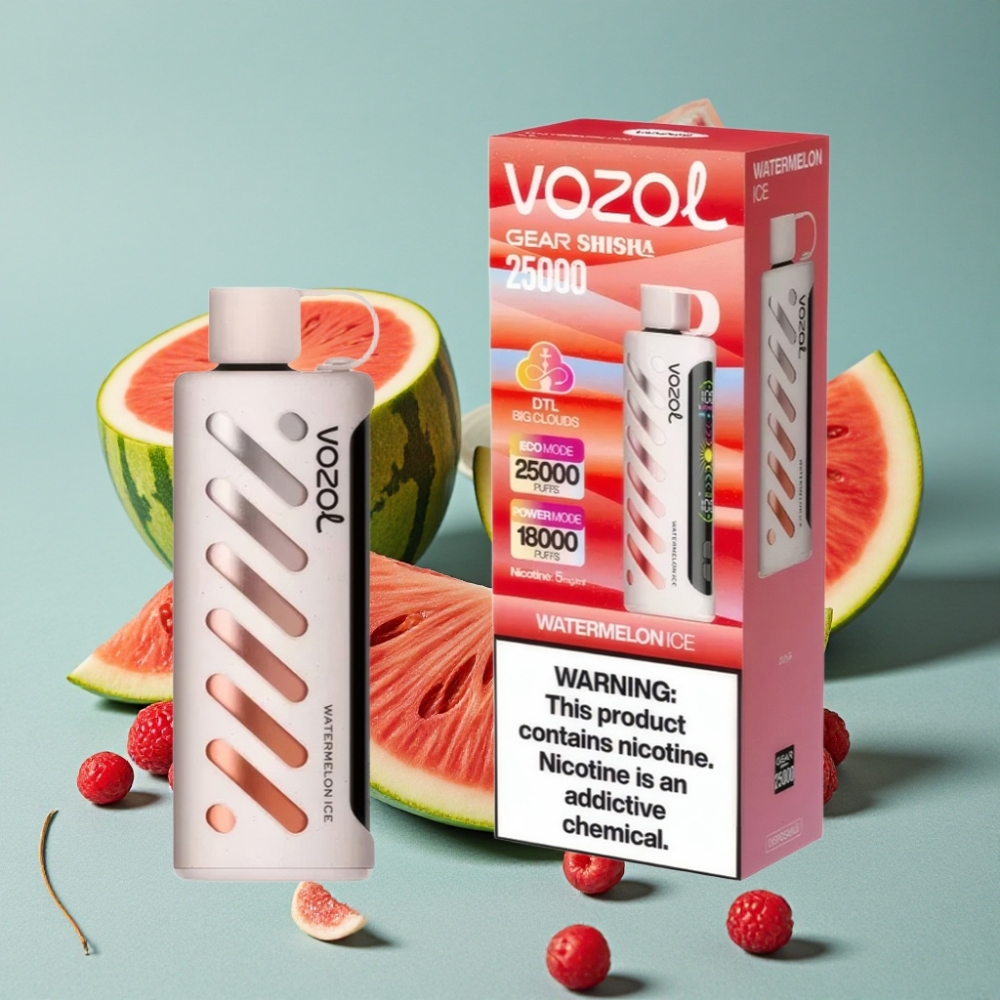 VOZOL Gear Shisha 25000 Puffs Sabor Sandía Helada Dual Mesh 1000mAh 5mg/ml