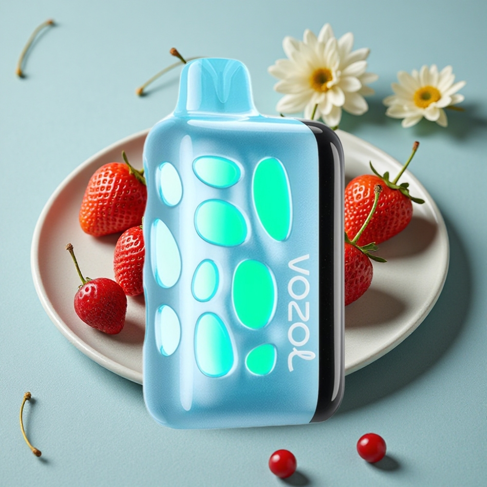 VOZOL RAVE 40000 Desechable con Diseño Luminoso 270°, Sabor Cereza Fresa y Carga Rápida
