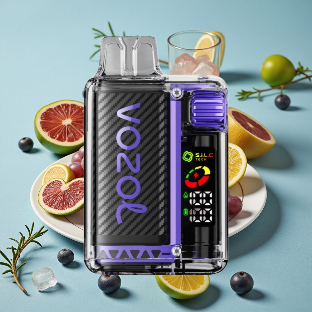 VOZOL Vista 20000 Puffs Recargable con Batería 650mAh, Fuerza de Nicotina 2%, OLED, Sabor Uva Helada